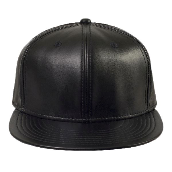 OTTO Faux Leather Round Flat Visor Six Panel Pro Style Baseball Cap Thumbnail