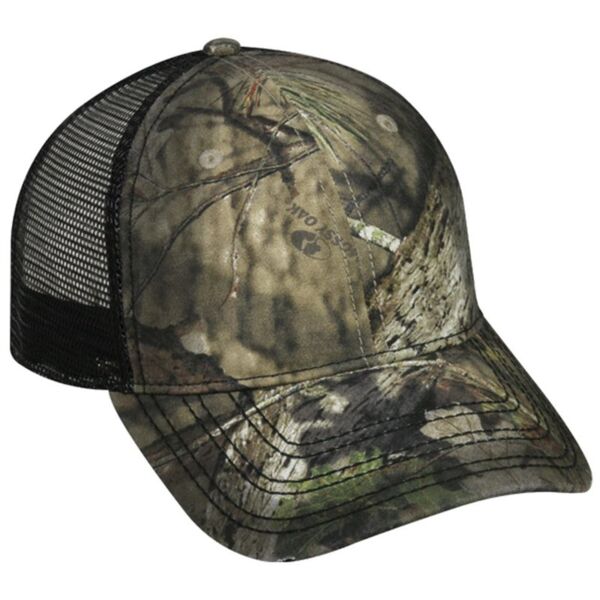 Oil-Stained Camo Mesh-Back Trucker Cap Thumbnail