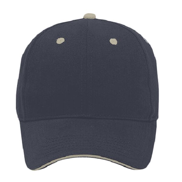 OTTO Brushed Bamboo Twill Sandwich Visor Six Panel Low Profile Baseball Cap Thumbnail