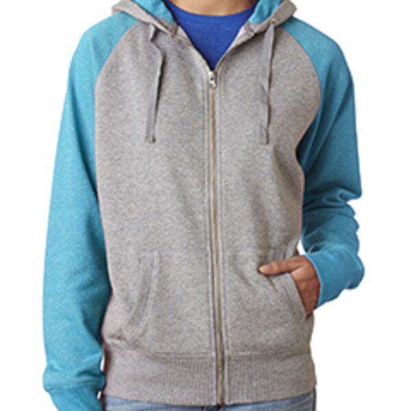 Ladies' Glitter French Terry Contrast Full-Zip Hood Thumbnail